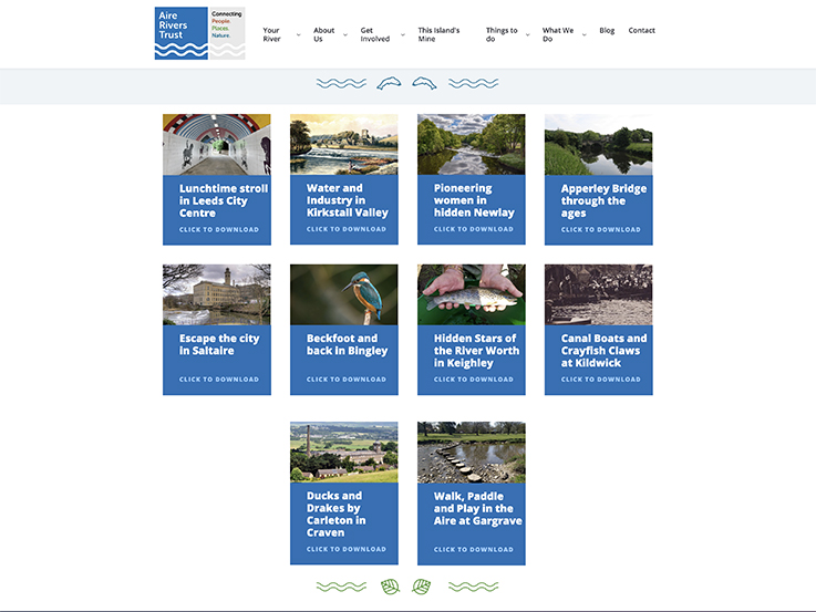 Aire Rivers Trust website design