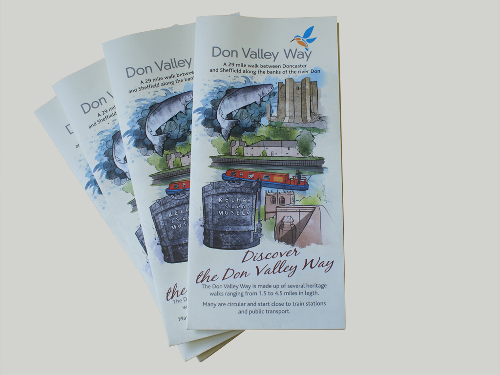 Graphic Design, Illustrated Don Valley Way map leaflet