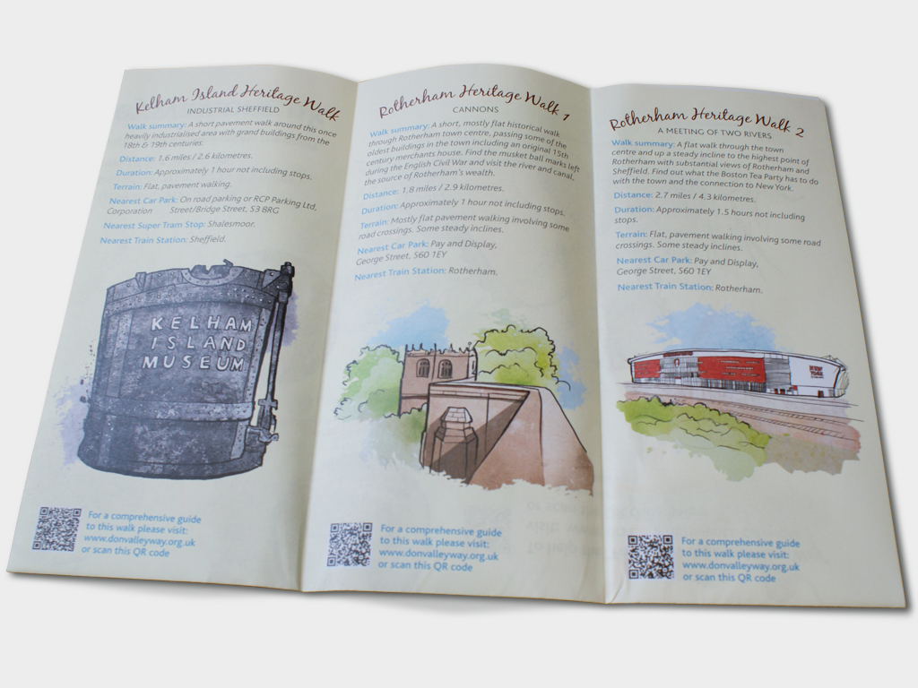 Graphic Design, Illustrated Don Valley Way map leaflet