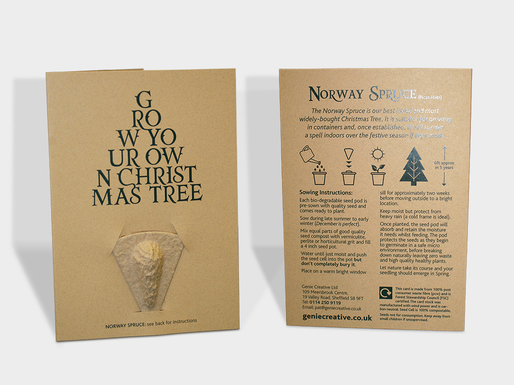 Bespoke 100% recycled Christmas card design
