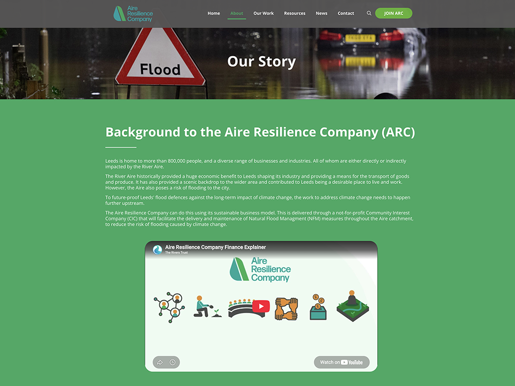 Aire Resilience Company website design